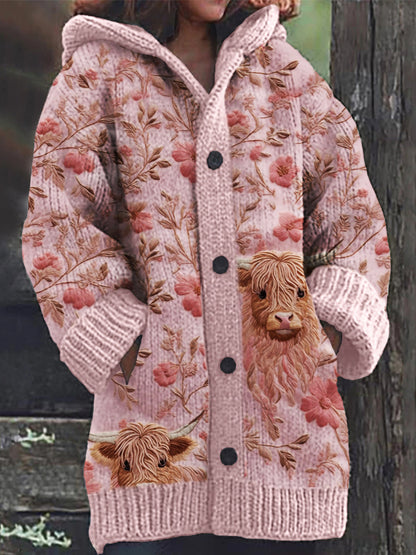 ✨✨ Último día: a mitad de precio 【S–6XL】✨ Elegante abrigo de invierno estampado con capucha para mujer