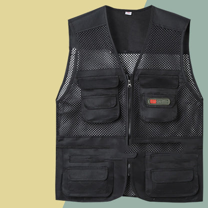Chaleco sencillo y funcional con múltiples bolsillos 🔥【XL-4XL】