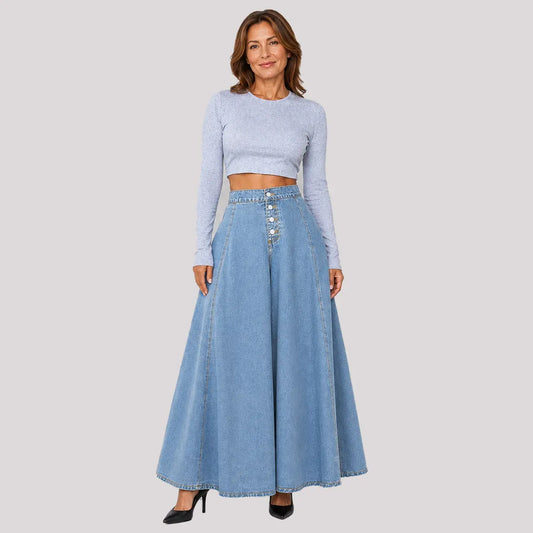 📢📢¡¡¡50% de descuento!!! 🎉🚨 ¡Gran noticia: el 50% de descuento termina esta noche! Falda vaquera para mujer.