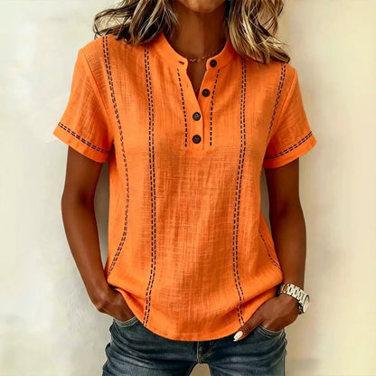 ⏳ ¡Oferta por tiempo limitado! ⏰【S-3XL】Nueva camisa casual de manga corta para mujer, de algodón y lino