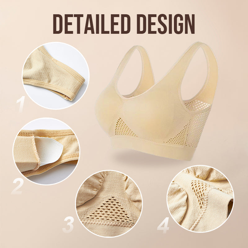 【 🔥OFERTA DE FIN DE TEMPORADA】😍【Paquete de 3】Sujetador sin costuras para tallas grandes ❤️ Transpirable y refrescante【40-120KG】