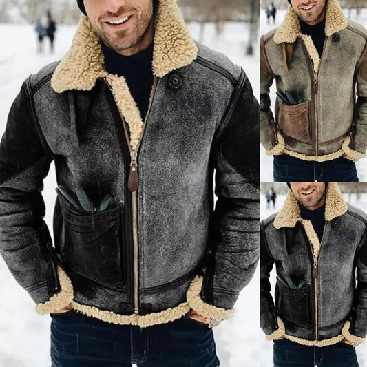 🔥🔥【M–5XL】Chaqueta de invierno retro y cálida para hombre: forro polar, diseño clásico.