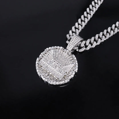 📢📢 ¡50% de descuento! ✨ Colgante Cuban Link con purpurina | Realza tu estilo al instante 💎