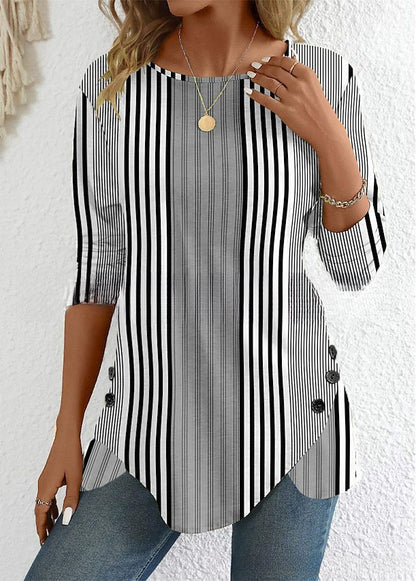 🔥【38% de descuento por tiempo limitado】【S-3XL】Nueva blusa estampada a rayas de primavera para mujer