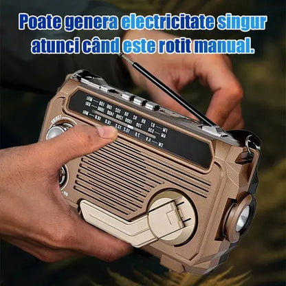 🔦 Přenosné nouzové rádio s ručním klikovým dobíjením a LED svítilnou