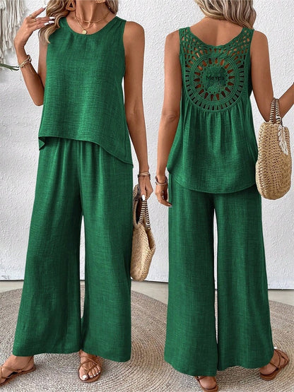 ✨ ¡Último día: 50 % de descuento! ✨【S-2XL】Conjunto casual de verano para mujer, cómodo y transpirable. Corte holgado y elegante.