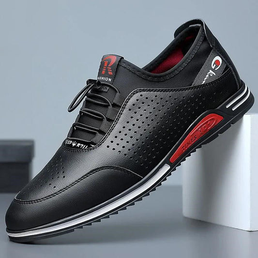 【39-44】Zapatillas deportivas casuales de piel auténtica transpirables para hombre