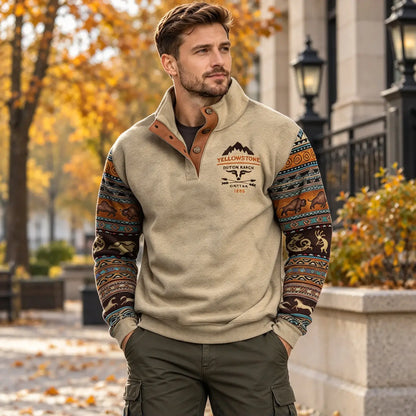 【50% de descuento】【S-3XL】Sudadera informal retro estampada para hombre, nueva colección otoño/invierno 2026