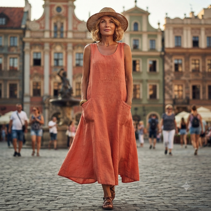 🌈👗【S-5XL】Novedad de verano 2026: Elegante vestido casual de algodón y lino