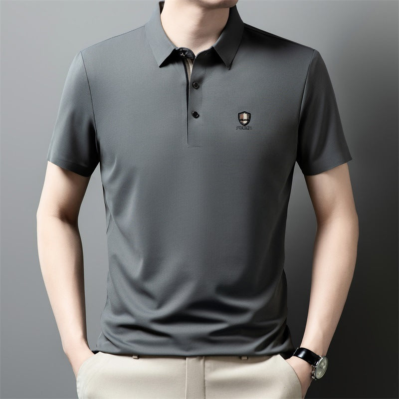 【50% de descuento】【M-4XL】Verano 2026 Nuevo polo casual con solapa de media manga de seda helada