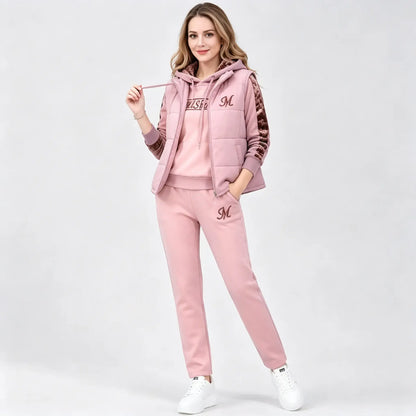 🔥🔥Elegante conjunto cálido de 3 piezas para otoño e invierno【Top + Chaleco + Pantalones】