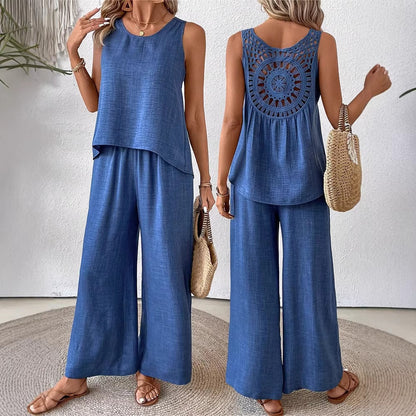 ✨ ¡Último día: 50 % de descuento! ✨【S-2XL】Conjunto casual de verano para mujer, cómodo y transpirable. Corte holgado y elegante.