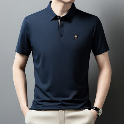 【50% de descuento】【M-4XL】Verano 2026 Nuevo polo casual con solapa de media manga de seda helada