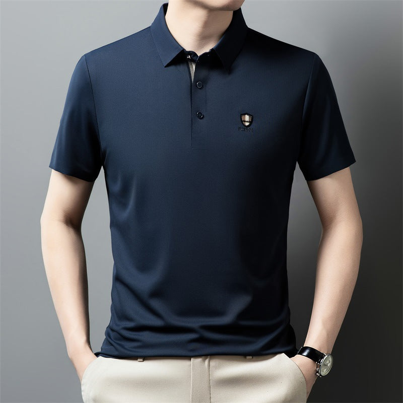 【50% de descuento】【M-4XL】Verano 2026 Nuevo polo casual con solapa de media manga de seda helada