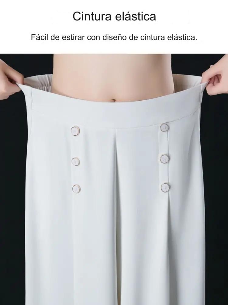 🔥【Oferta por tiempo limitado】Falda de pantalón de pierna ancha y cintura alta drapeada a la moda para mujer