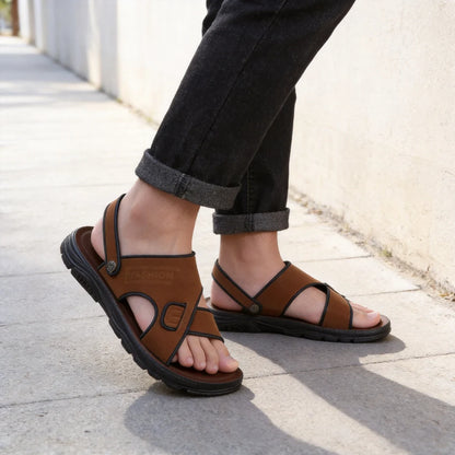 🐂【38-47】Nuevas sandalias de playa de cuero con suela gruesa para hombre