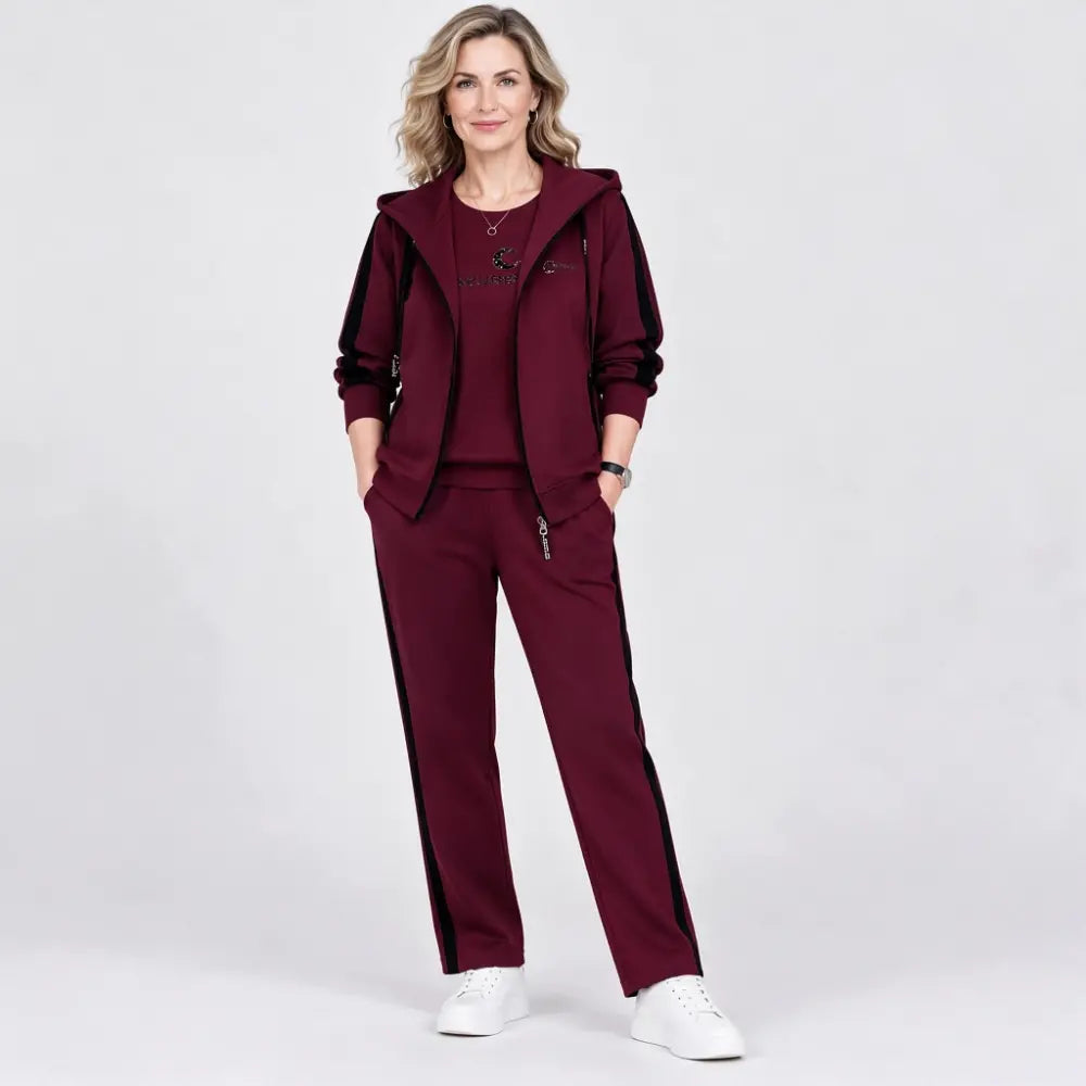 【M-4XL】Conjunto de 3 piezas para mujer 2026: incluye sudadera con capucha, ideal para otoño e invierno, corte holgado, estilo deportivo, tallas grandes, pensado para mamás