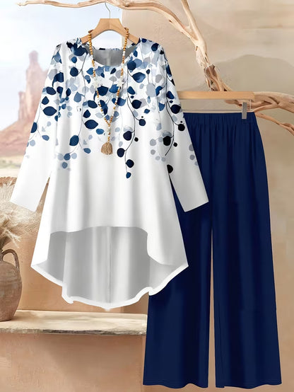⏳Oferta por tiempo limitado⏰【50-120 kg】👚Traje casual holgado de mujer con estampado de lunares