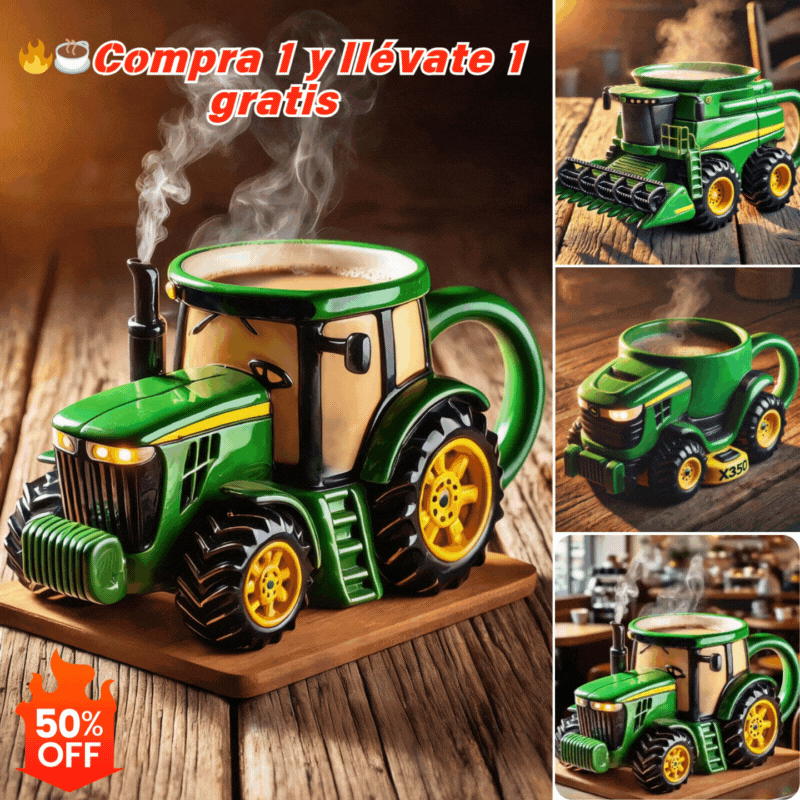 🔥【Oferta especial】☕Taza de café retro con forma de tractor agrícola