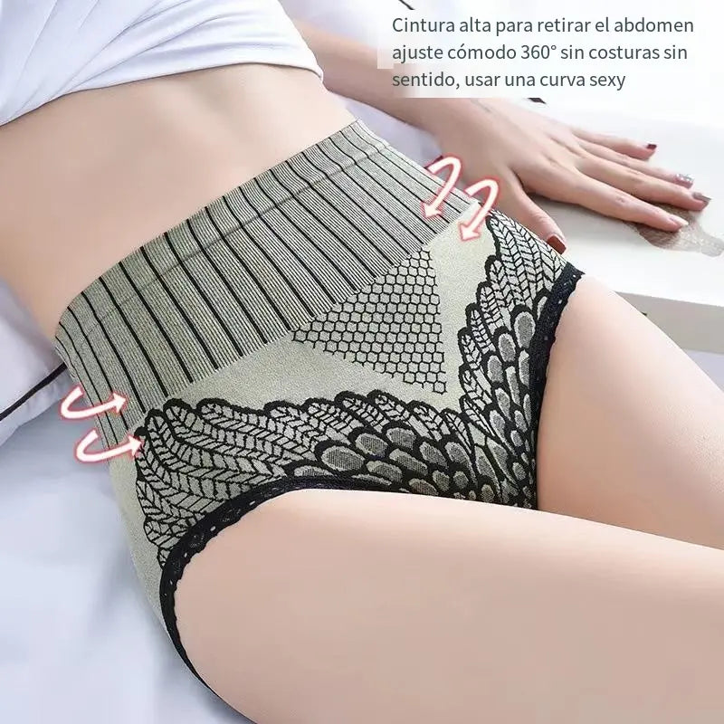 🔥50% de descuento el último día🔥🔥【Compre 7 y obtenga 7 gratis】Bragas con control de barriga de cintura alta para mujer
