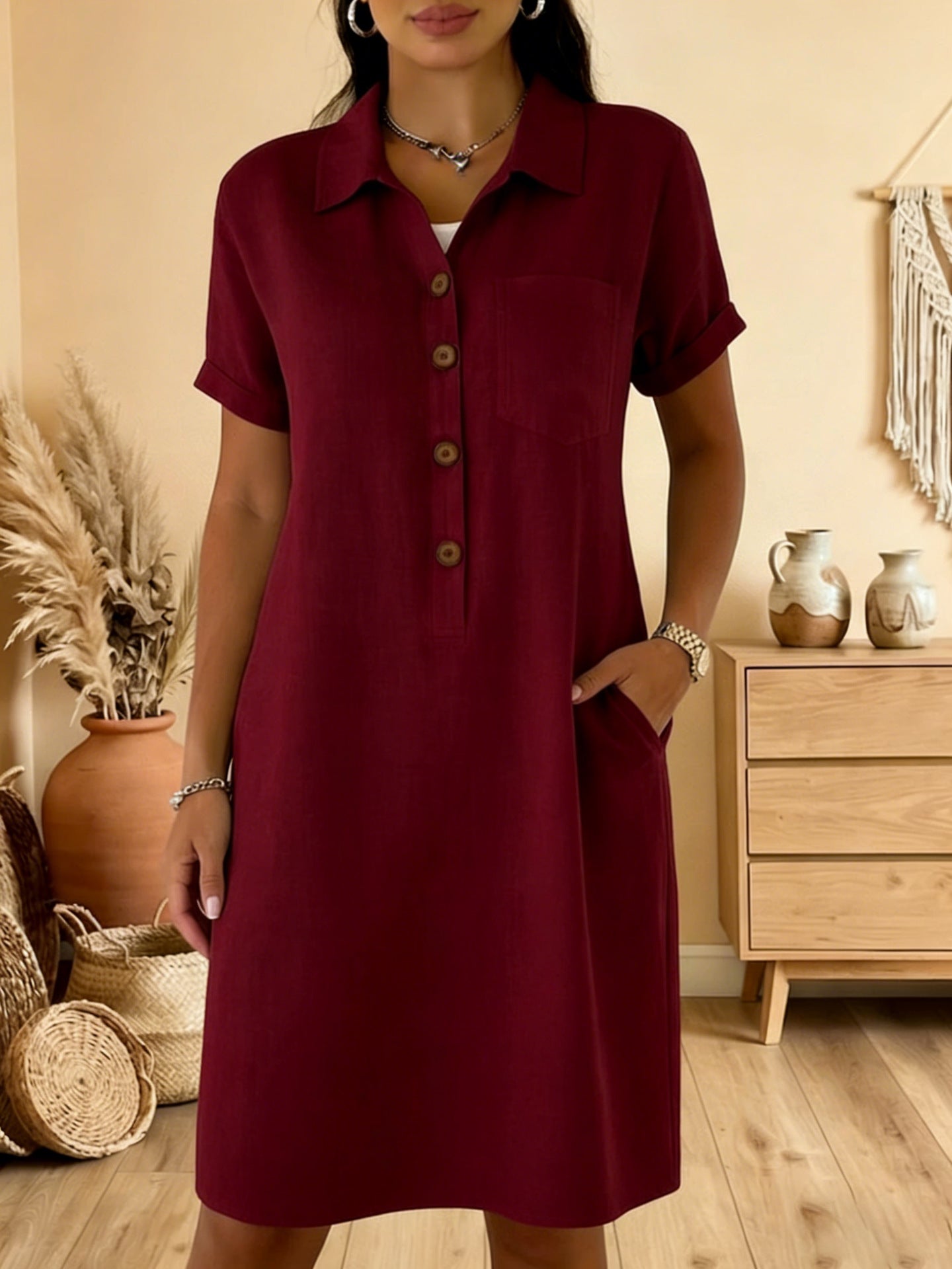 ⏳ Časovno omejena ponudba! ⏰【S-3XL】Udobna poletna obleka za vsak dan, oprijet kroj, modna in vsestranska