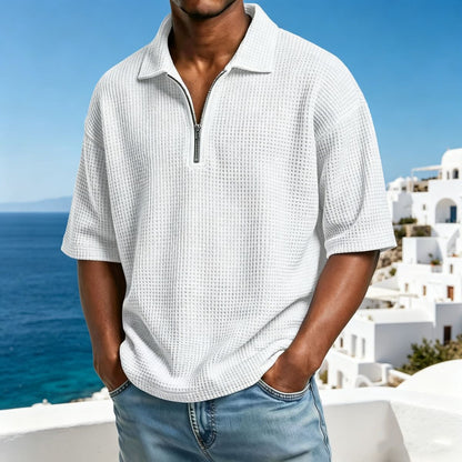 【S-4XL】Nueva colección de verano 2026: Polo de manga corta para hombre de color liso - Pago contra entrega