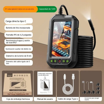 🔍 ¡Promoción por tiempo limitado: 50% de descuento! ✨ Cámara endoscópica portátil HD 1080p con pantalla de 4,3" – Impermeable (IP67), inspección de precisión, batería de larga duración ✨