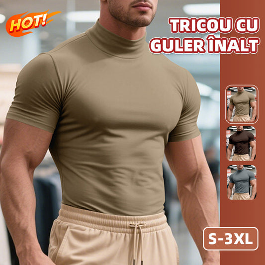 🎁✨ 【Compre 1 y obtenga 1 gratis】Camiseta absorbente transpirable con cuello semialto para hombre