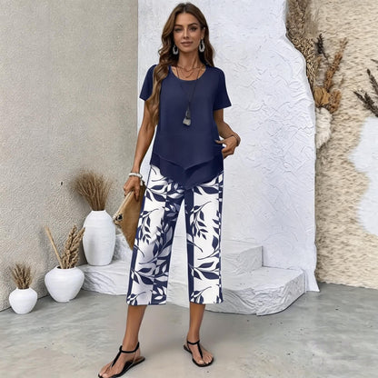 🔥🎉【S-5XL】 letní dámský módní dvoudílný set | lehký a elegantní · vícebarevná letní souprava