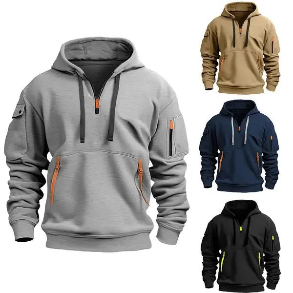 👕[Oferta por tiempo limitado: 47 % de descuento] Novedad para otoño/invierno [Tallas S-5XL] Sudadera con cremallera y multibolsillos para hombre – Envío gratuito