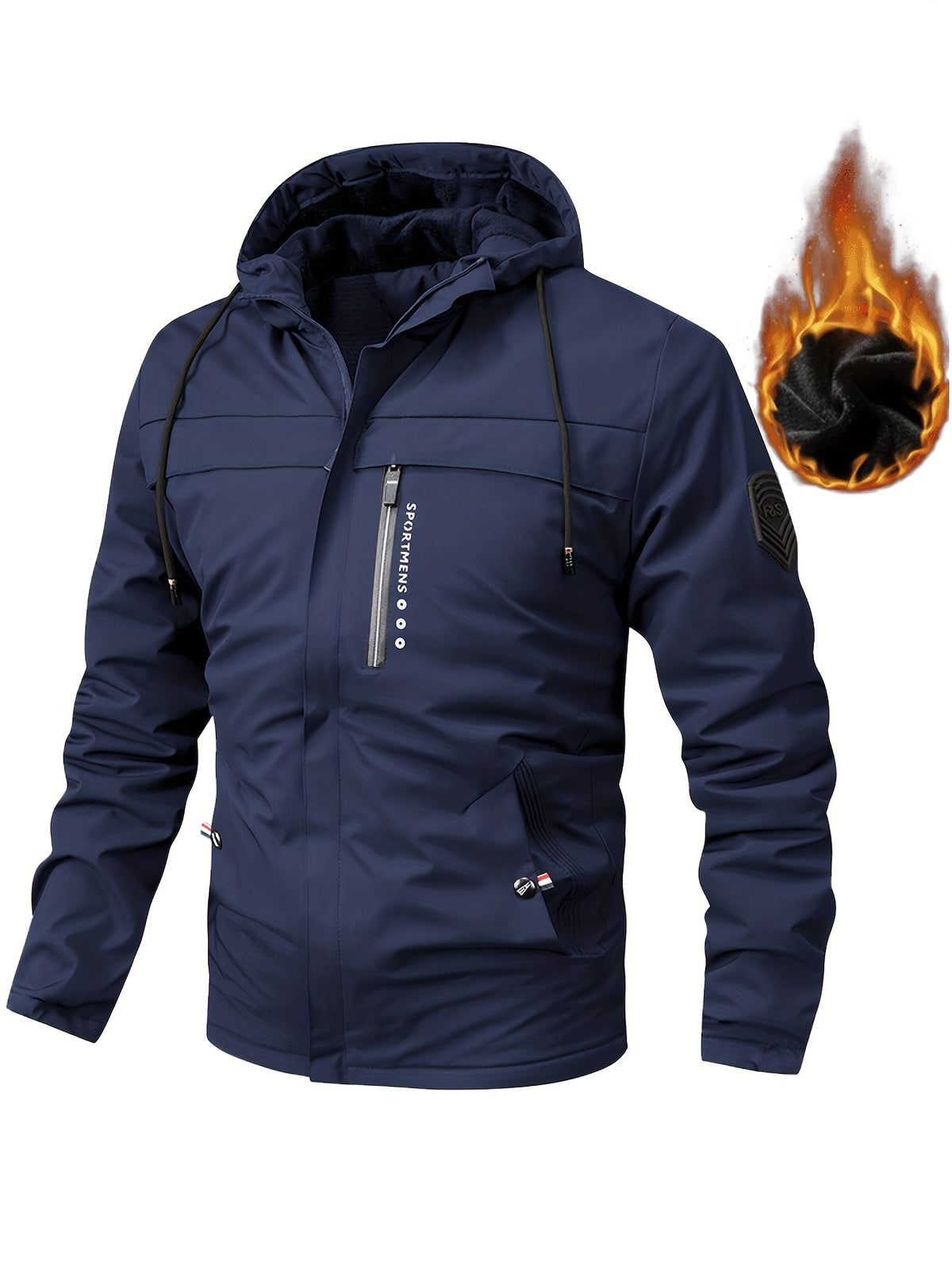 Chaqueta de lana para hombre con capucha – Chaqueta de invierno para actividades al aire libre – Chaqueta impermeable