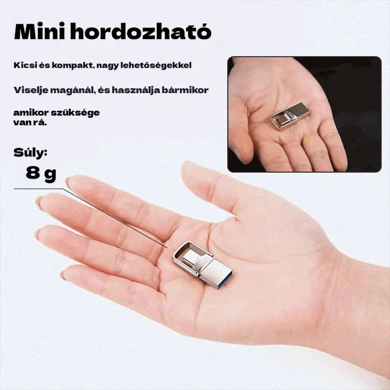 Továbbfejlesztett, két interfészes USB flash meghajtó · USB 3.0 · 64 GB – 2 TB