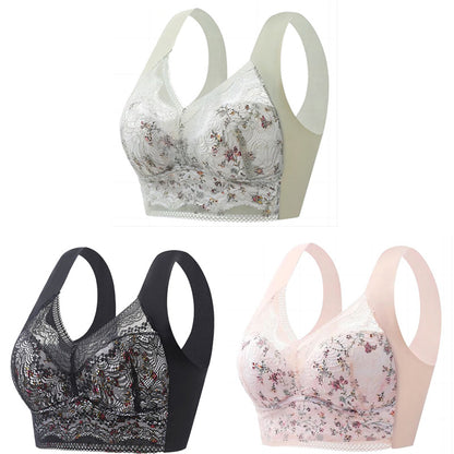 🔥【Paket od 3】💕🎁Bešavni grudnjak od ledene svile velike veličine, prozračan i podesiv【40kg-100kg】