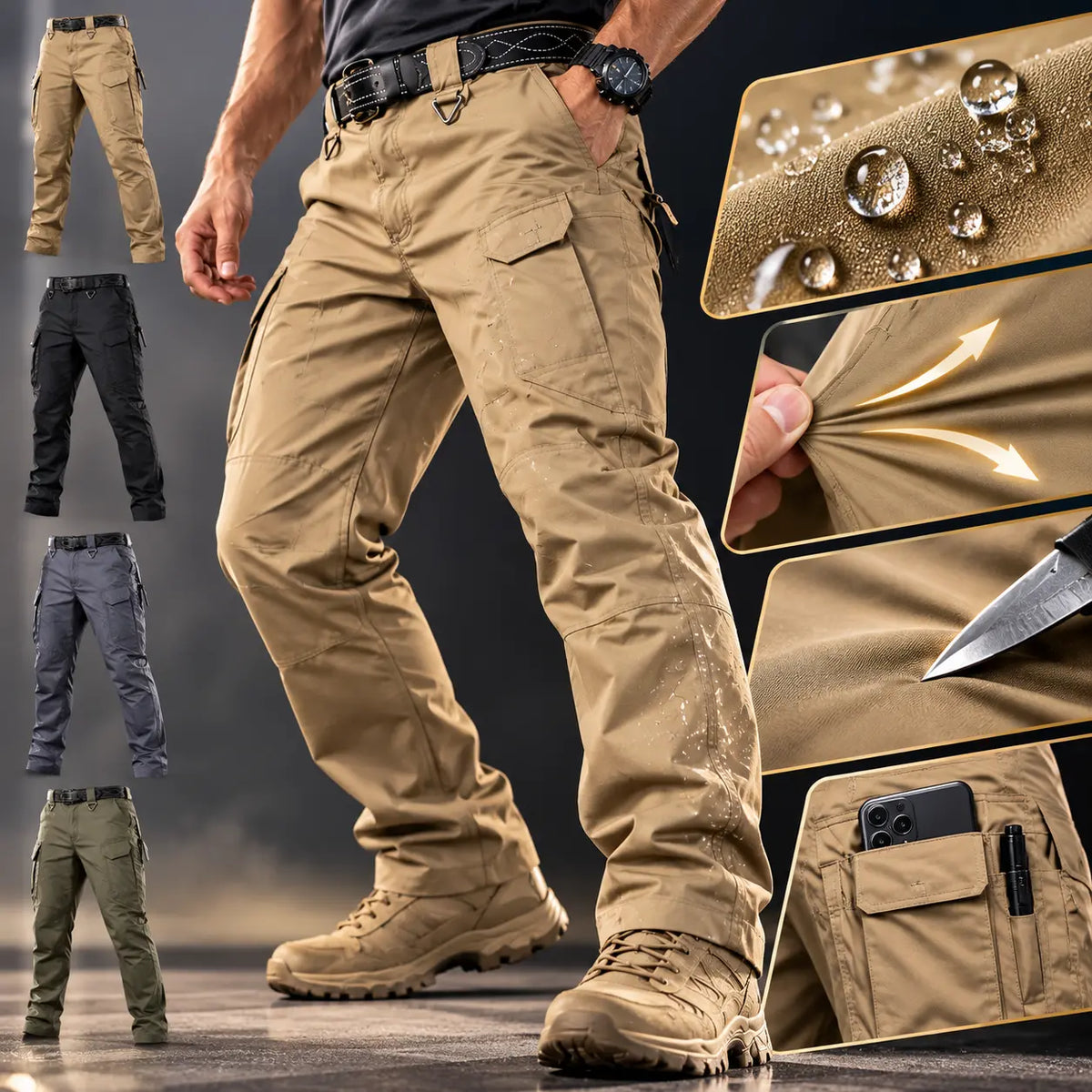 【S-5XL】Pantalones tácticos IX7 para hombre, pantalones largos para entrenamiento al aire libre, pantalones de senderismo para otoño e invierno.