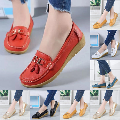 【🔥30% de descuento】【Tallas 35-44】Nuevos zapatos casuales para mujer en cuero auténtico con estilo