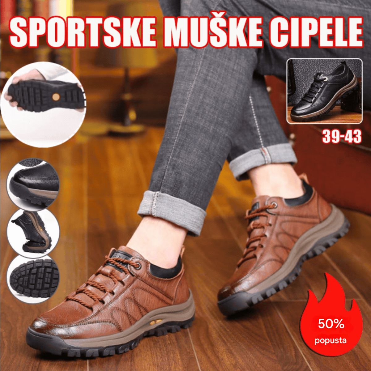 👞【39-48】Muške ležerne kožne cipele - vodootporne i otporne na klizanje
