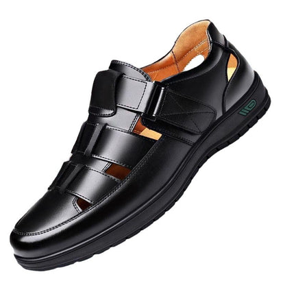 【38-44】👞 Ανδρικά αναπνεύσιμα casual σανδάλια από γνήσιο δέρμα με σχέδιο κοψίματος και αντιολισθητικές σόλες – Συλλογή Καλοκαίρι 2026