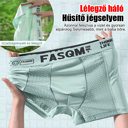 🔵【6 kusů】Nový styl, pohodlné a prodyšné, síťované, ledové hedvábné boxerky velké velikosti