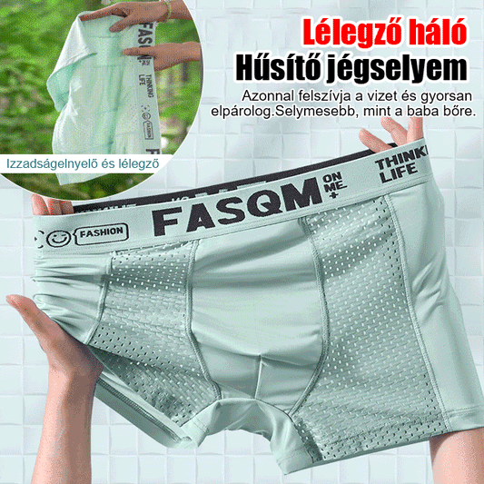 🔵【6 kusů】Nový styl, pohodlné a prodyšné, síťované, ledové hedvábné boxerky velké velikosti