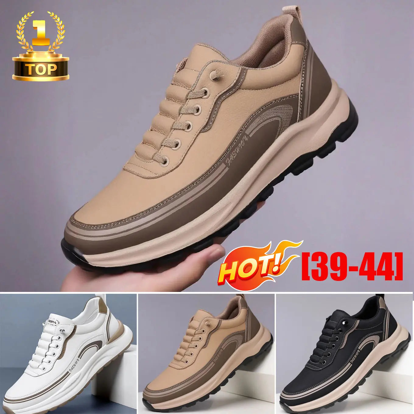 🔥【39-45】Zapatillas deportivas de piel resistentes al agua y a la suciedad con suelas suaves para una máxima comodidad.