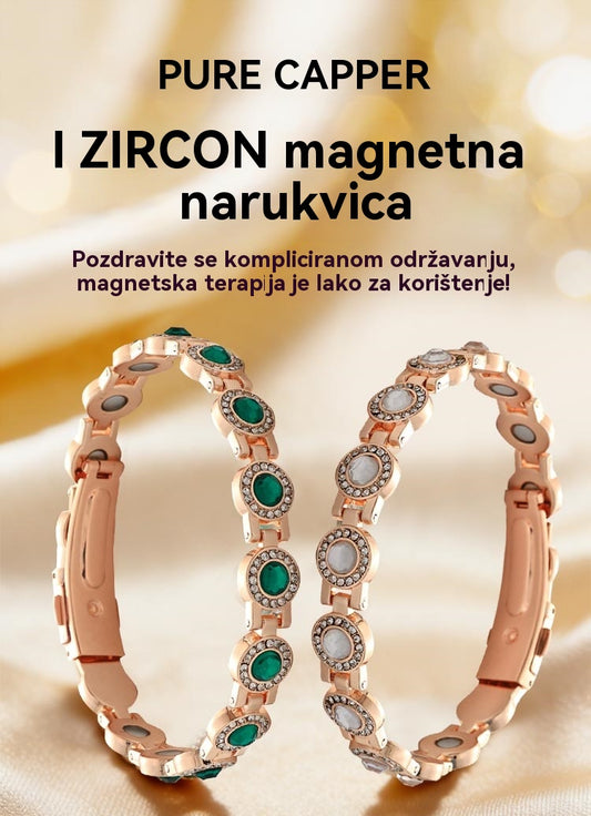 ✨Pulsera magnética de aleación de lujo con estilo, pulsera magnética de circonita de cobre puro