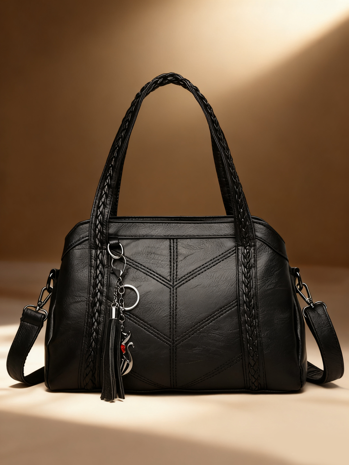 👜💟【50% DE DESCUENTO】Bolso de mano de cuero suave, gran capacidad, tres compartimentos, resistente al agua y a los arañazos.