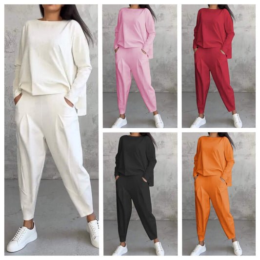 💖 Nueva promoción 50% de descuento, conjunto casual sencillo de algodón 2025 primavera-otoño, versátil para el día a día y el trabajo