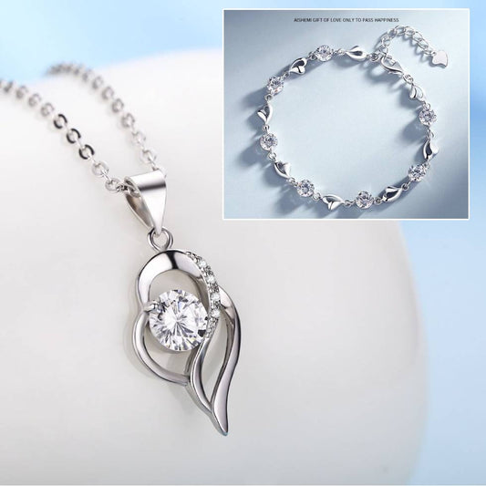 ❣️❣️【Compre 1 y obtenga 1 gratis】Conjunto de pulsera de plata 925 + collar Corazón del Océano