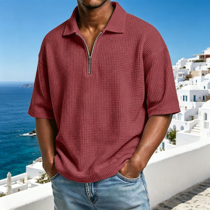 【S-4XL】Nueva colección de verano 2026: Polo de manga corta para hombre de color liso - Pago contra entrega