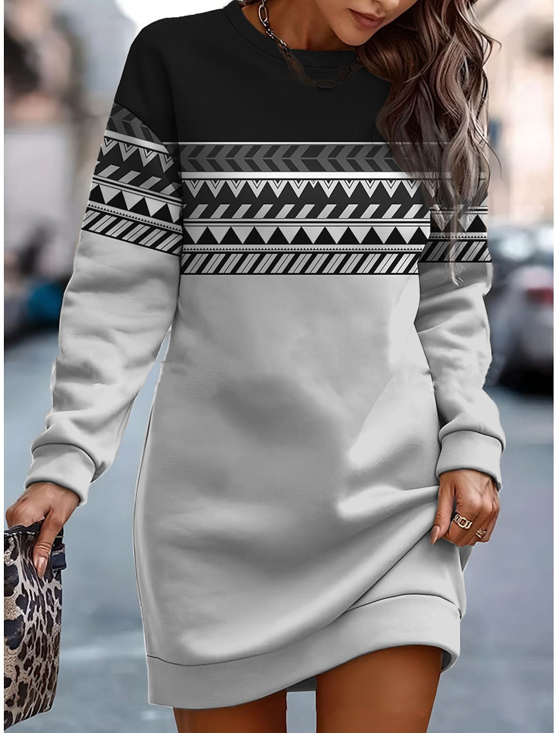 🔥🔥👗【Oferta de gran valor】【S-3XL】Nuevo vestido casual estampado de moda para otoño/invierno 2026