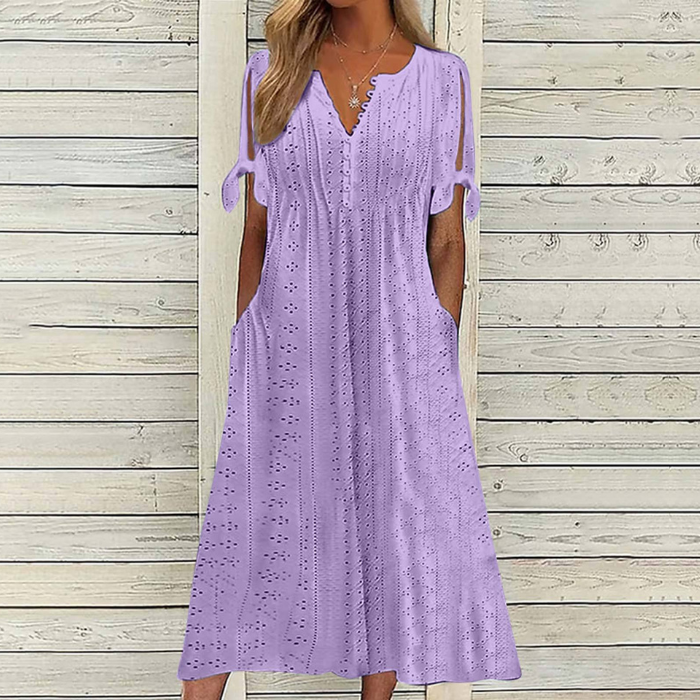 💋【🏆 El más vendido】Vestido sencillo de mujer de talla grande en color liso, suelto y casual ✅️ Pago contra reembolso