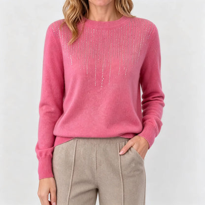 🔥🍁 [Novedad de otoño] [Tallas S-2XL] ✨🌷 Top de punto para mujer, elegante, con estilo y de alta calidad, con cuello redondo.
