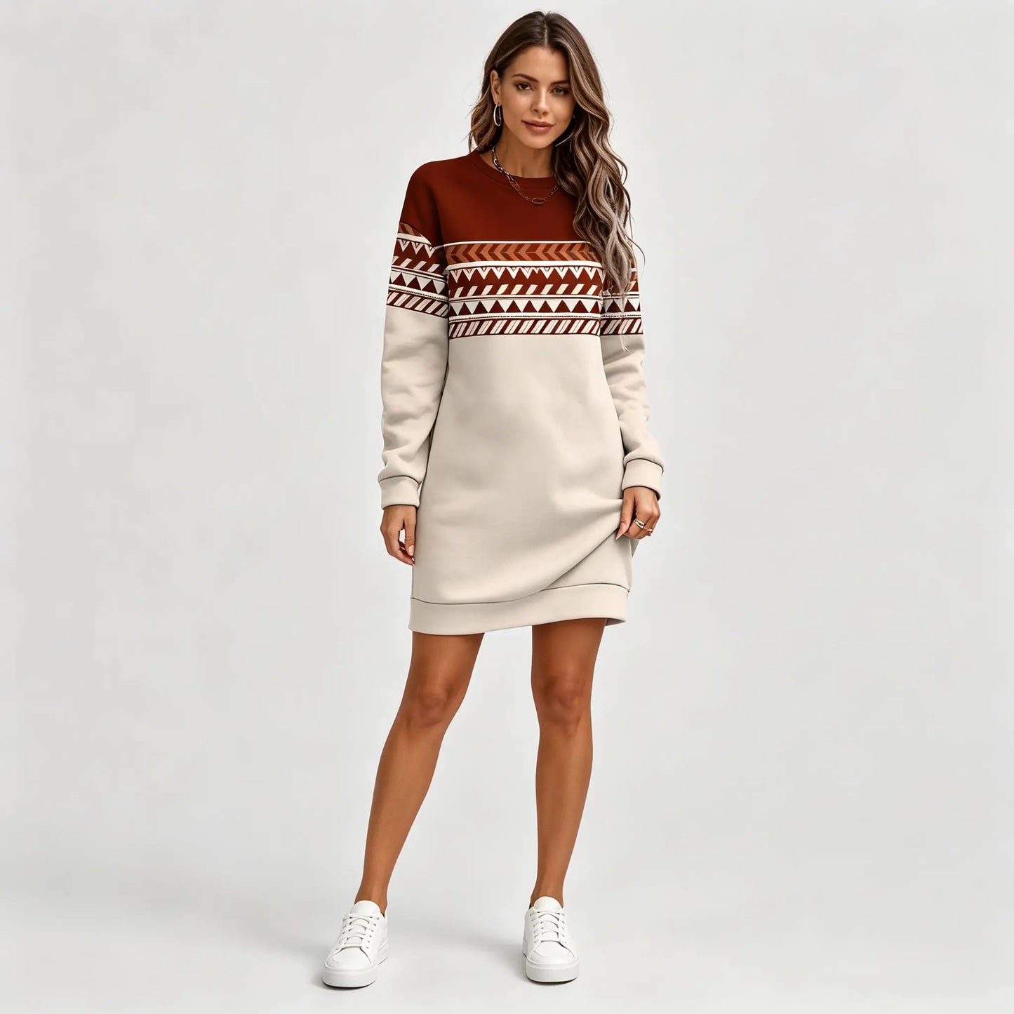 🔥🔥👗【Oferta de gran valor】【S-3XL】Nuevo vestido casual estampado de moda para otoño/invierno 2026