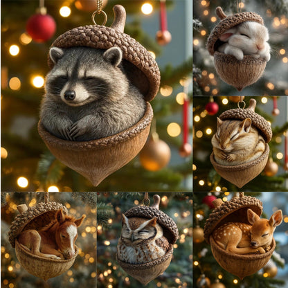 🔥【Compra 6, llévate 6 gratis】🐿️🦉Adorno de animales del bosque para el árbol de Navidad